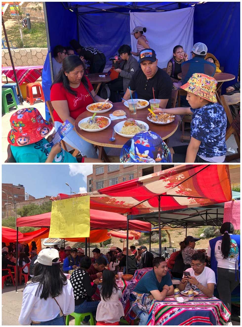 Las familias acudieron a la avenida Tinku a degustar los platos.