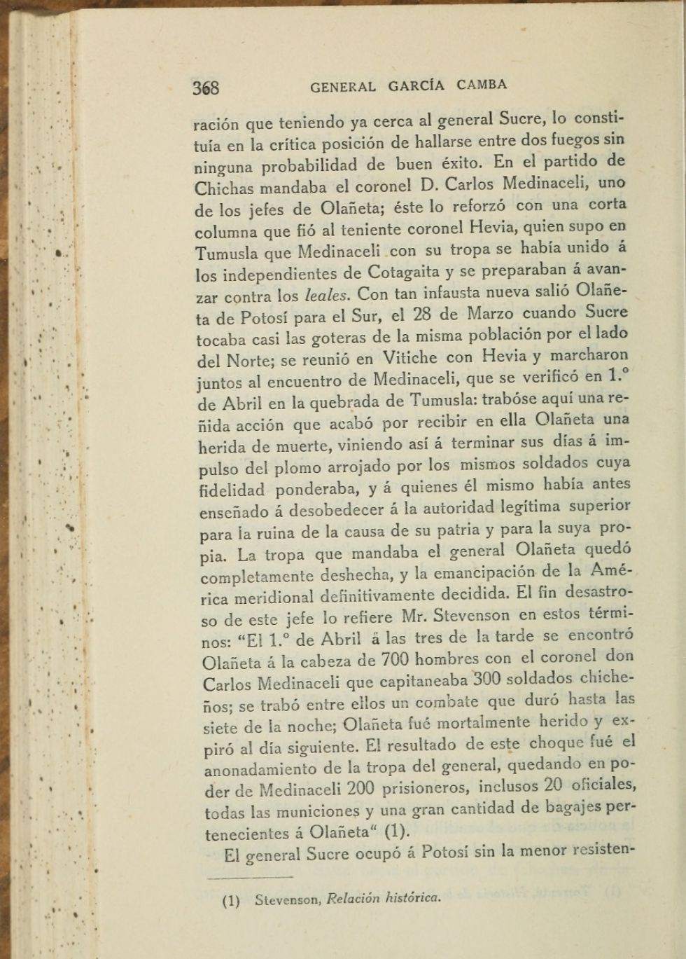Página del libro de García Camba.