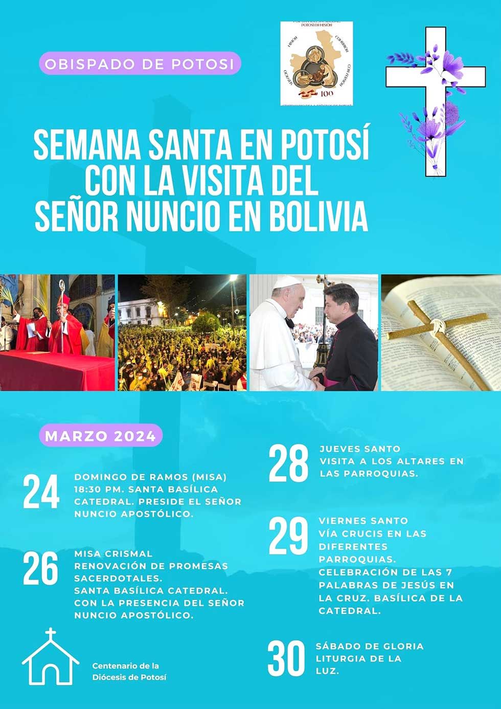 Destacan la presencia del Nuncio en Bolivia que llegará a Potosí.