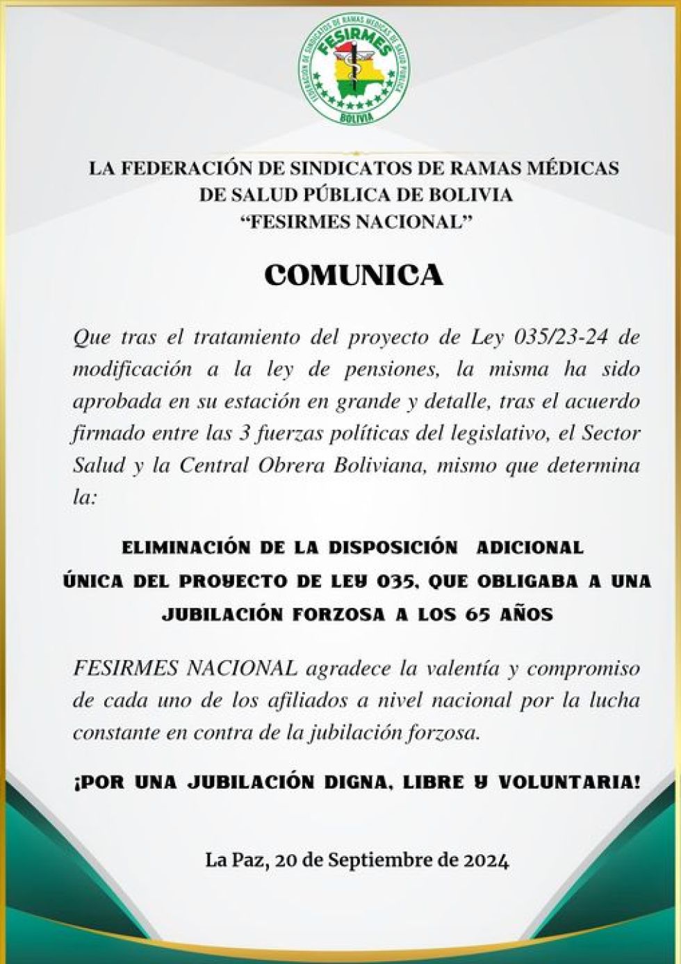 Pronunciamientos del sector tras la aprobación