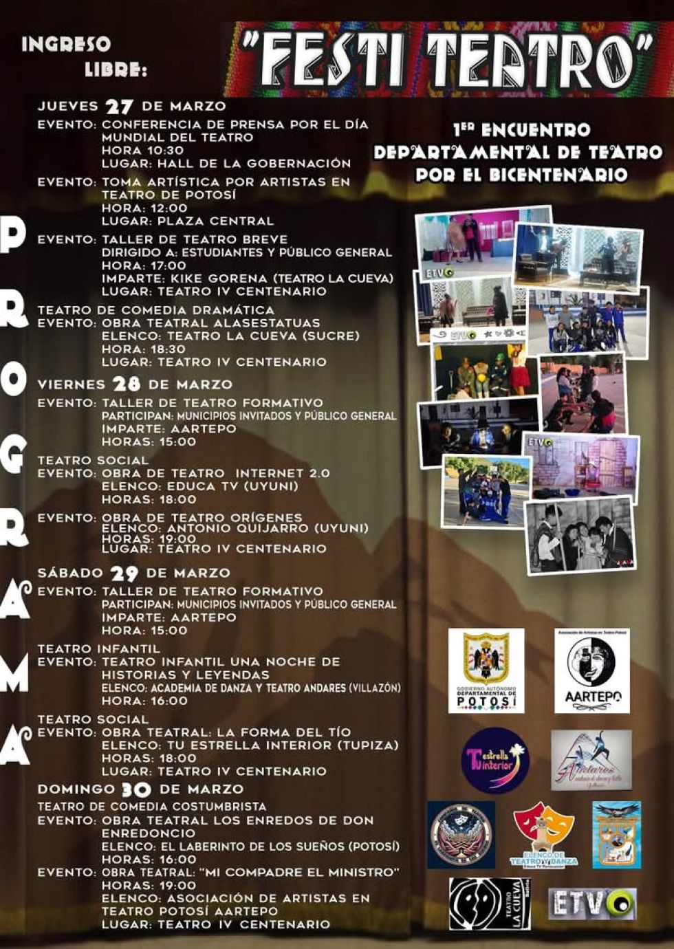Artistas invitan al Festi Teatro en el IV Centenario