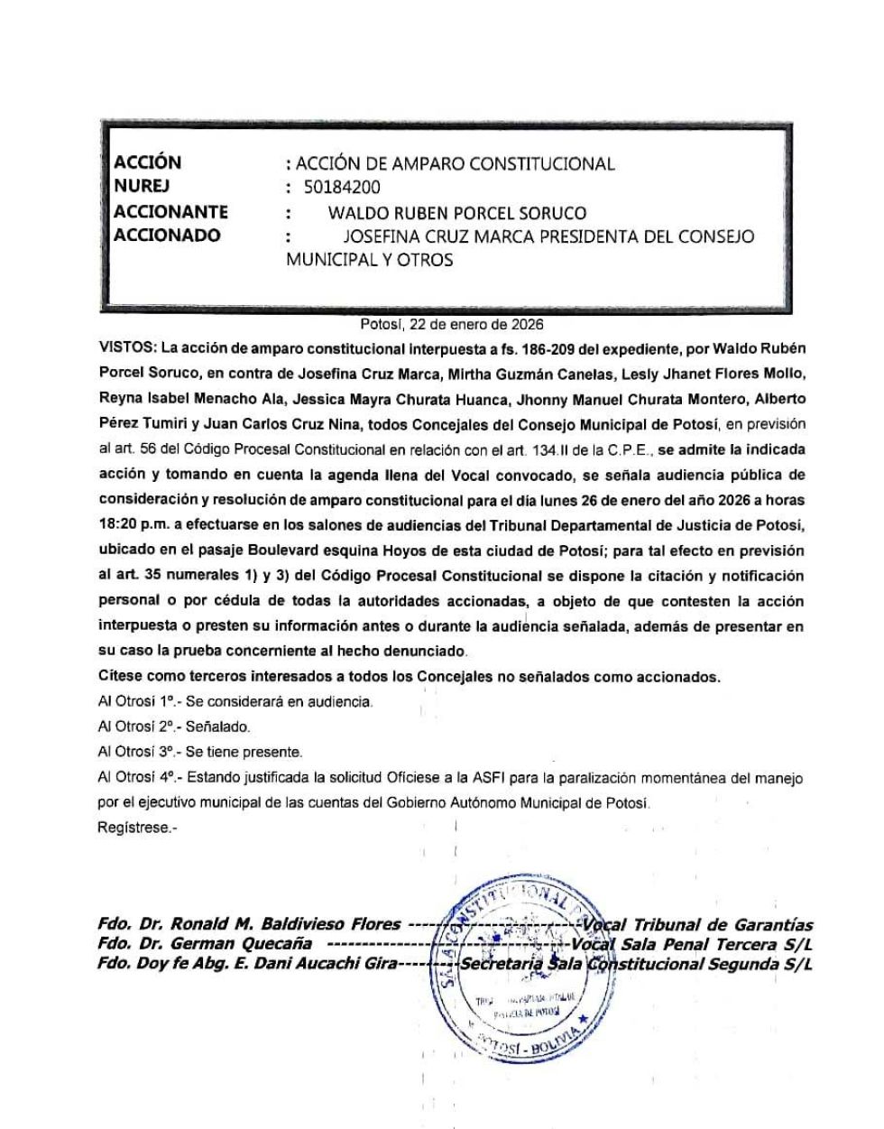 Una audiencia definirá hoy si Lesly Flores seguirá como alcaldesa 