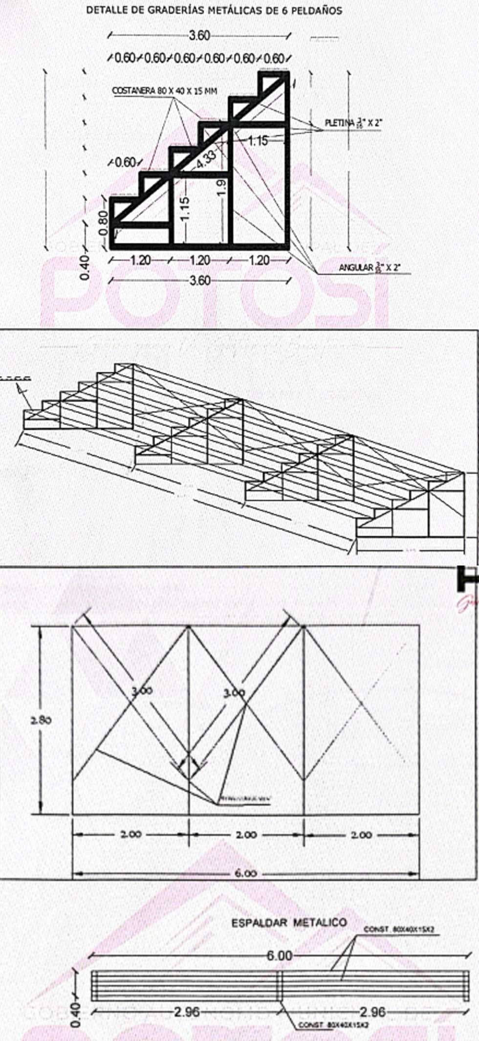 Se proporcionó planos para las características de los módulos.
