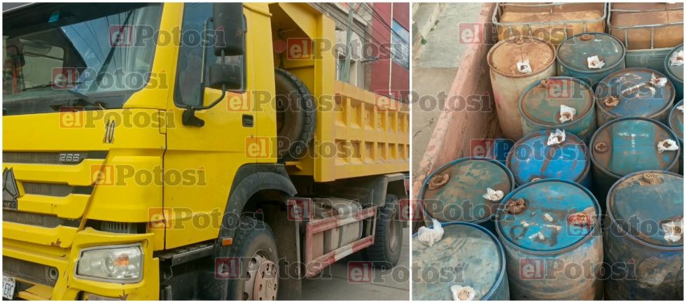 Policía decomisa diesel de acopio irregular en la vía Tupiza Villazón