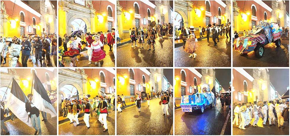 Caravana cultural del Colegio Manzano desafío a la lluvia